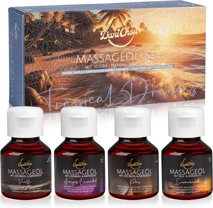 DaniChou Tropical Dreams Massageöl Set 4x 50 ml