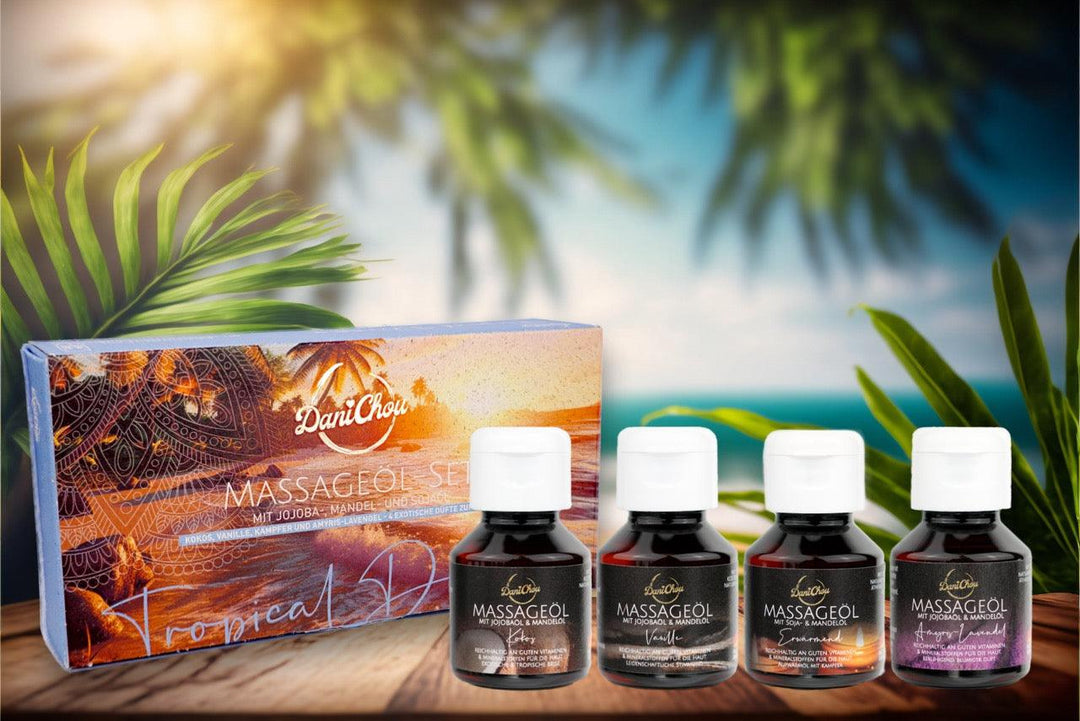 Tauchen Sie ein in die Welt der Tropen mit dem DaniChou Tropical Dreams Massageöl-Set - DaniChou-Store