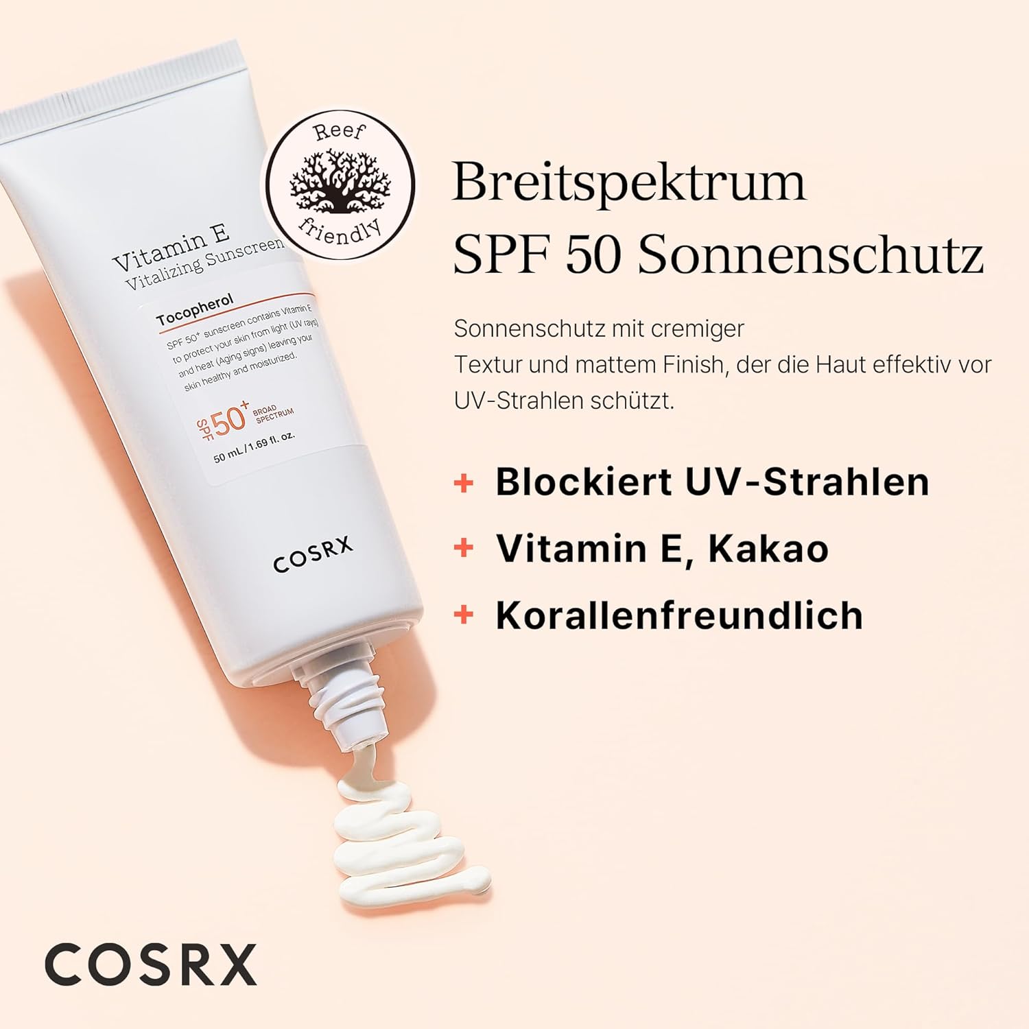 COSRX Vitamin E Vitalizing Sunscreen 50ml - Sonnenschutz