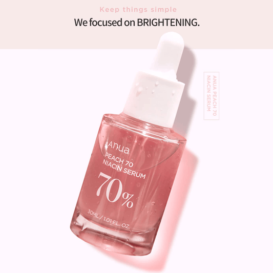 Anua Pfirsich 70% Niacinamid-Serum 30ml – Hydratisierend, Aufhellend & Anti-Hyperpigmentierung - DaniChou-Store