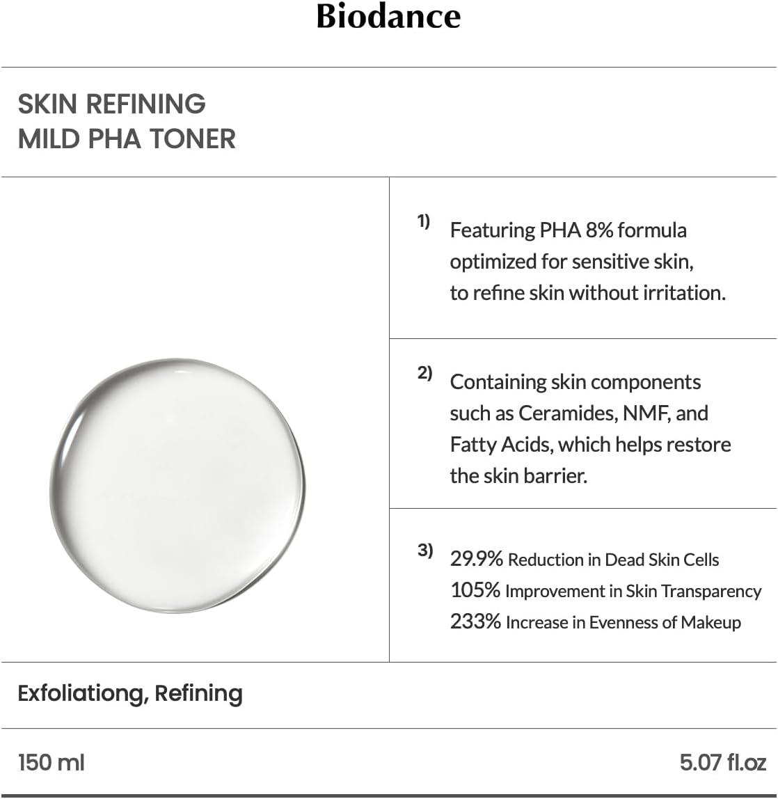 Biodance Skin Refining Mild PHA Toner 150ml - DaniChou-Store