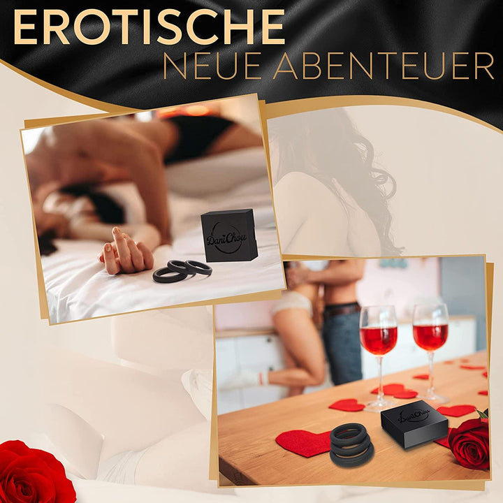 3 tlg. Penisring Set aus Silikon mit Geschenkbox &amp; Infoheft - DaniChou-Store
