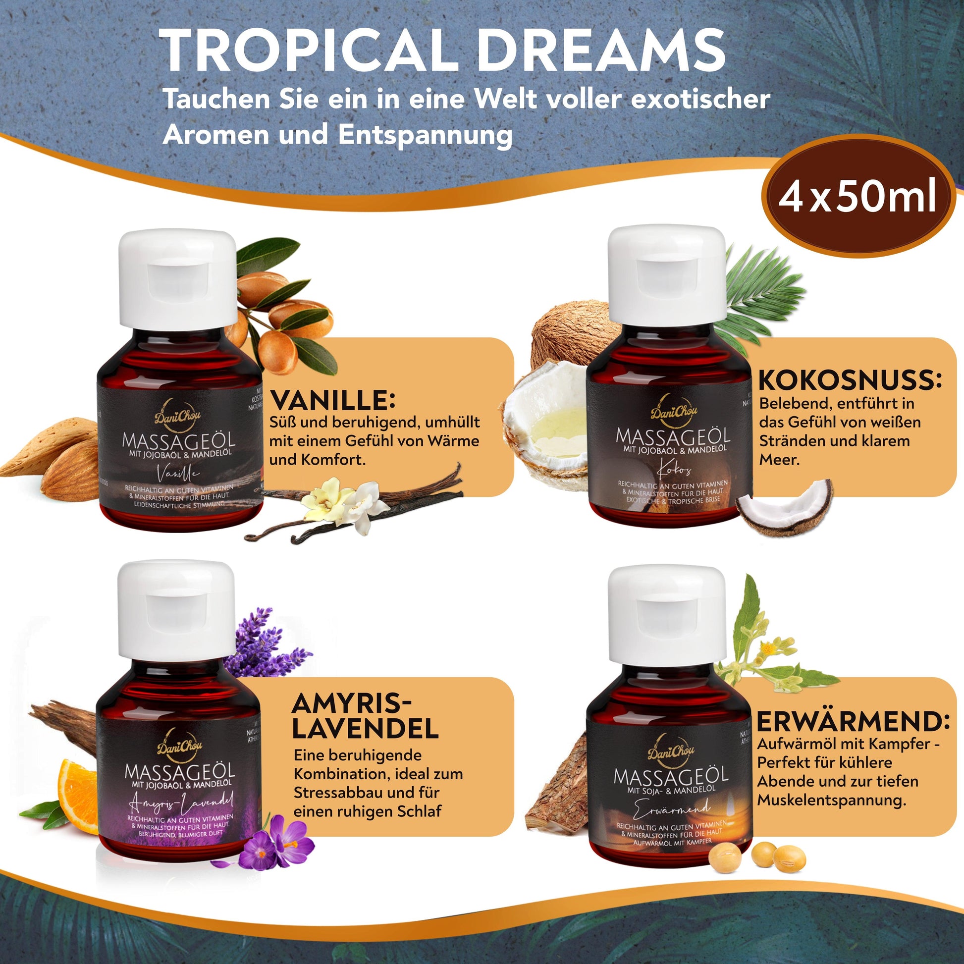 DaniChou Tropical Dreams Massageöl Set - DaniChou-Store