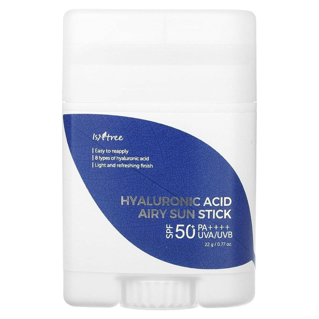 ISNTREE Hyaluronic Acid Airy Sun Stick SPF50+ PA++++ - Federleichter, Feuchtigkeitsspendender Sonnenschutz für Unterwegs, Ideal für Empfindliche Haut, 8 Arten von Hyaluronsäure, 22g, 1x Sonnenstick - DaniChou-Store