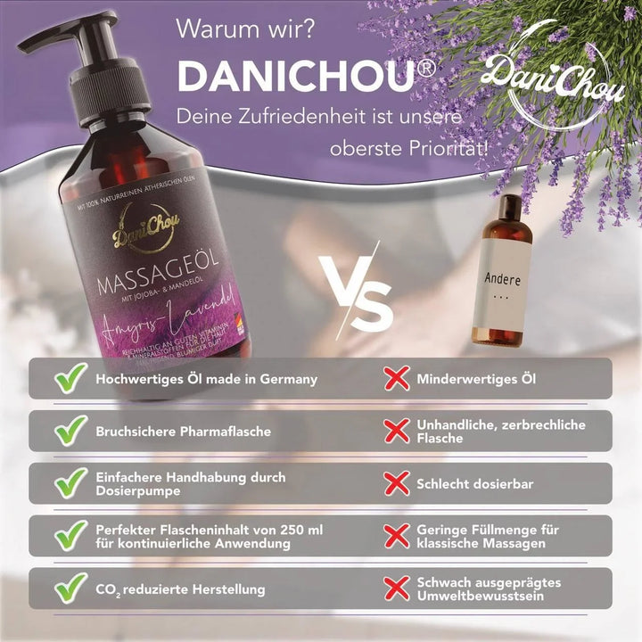 DaniChou Massageöl Amyris-Lavendel 250 ml