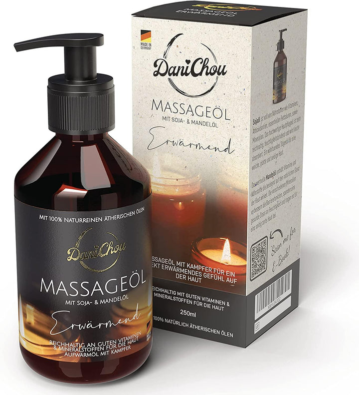 Massageöl Erwärmend, 250ml mit Sojaöl & Mandelöl - DaniChou-Store