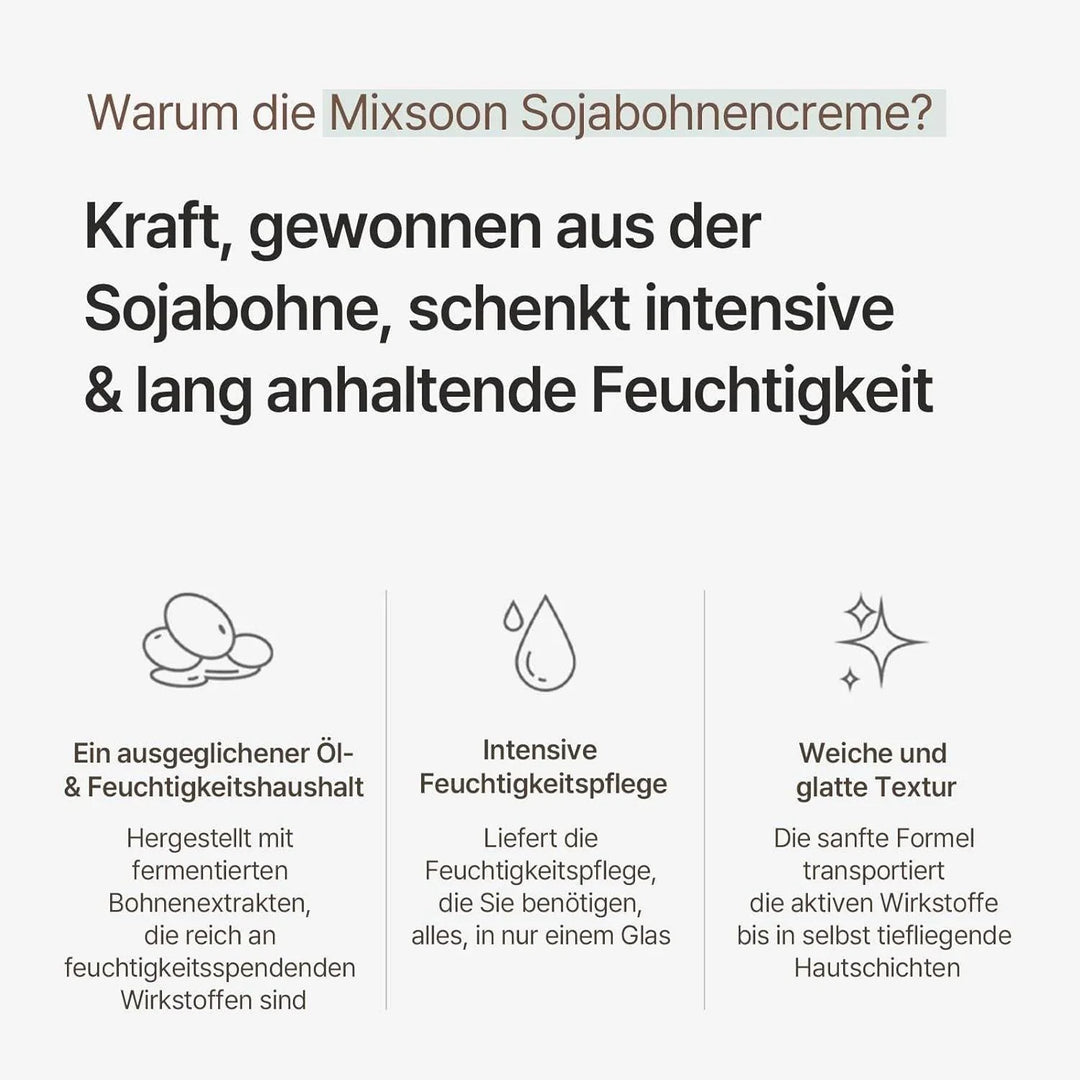 Mixsoon Soja Ferment Creme - Feuchtigkeitsspendende Gesichtscreme 50ml - DaniChou-Store